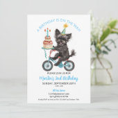 Invitation Affenpinscher sur vélo avec gâteau 2e fête d'anniv (Debout devant)