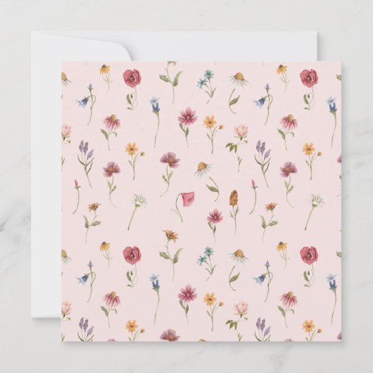 Invitation Affichage floral de fleur sauvage Douche Wrap en c (Dos)