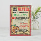 Invitation Affiche d'anniversaire de cow-boy Bucking Bronco (Debout devant)