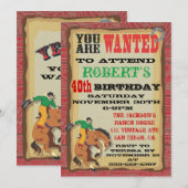 Invitation Affiche d'anniversaire de cow-boy Bucking Bronco (Devant / Derrière)