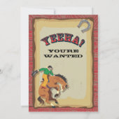 Invitation Affiche d'anniversaire de Cowboy Bronco déchaîné (Dos)