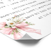 Invitation Affiche de Baby Shower Fleur Rose (Coin)