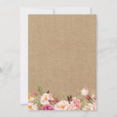 Invitation Affiche de bienvenue mariage | Floral de Burlap ru (Dos)