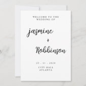 Invitation Affiche de bienvenue Mariage moderne (Devant)