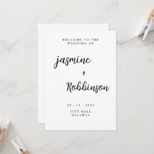 Invitation Affiche de bienvenue Mariage moderne