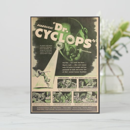 Invitation Affiche de film Dr. Cyclops  (Debout devant)