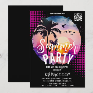 Invitation Affiche de la soirée d'été sur la plage