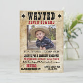 Invitation Affiche de Naissance Wanted Western (Debout devant)