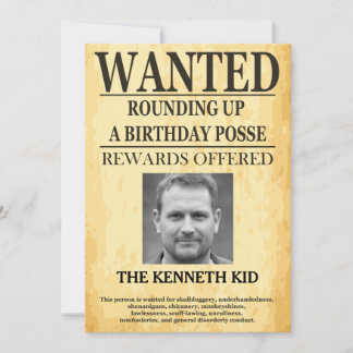 Invitation Affiche de recherche de l'Ouest ancien 🤠 50e anni