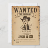 Invitation Affiche de recherche drôle du Far West 40e anniver (Devant)