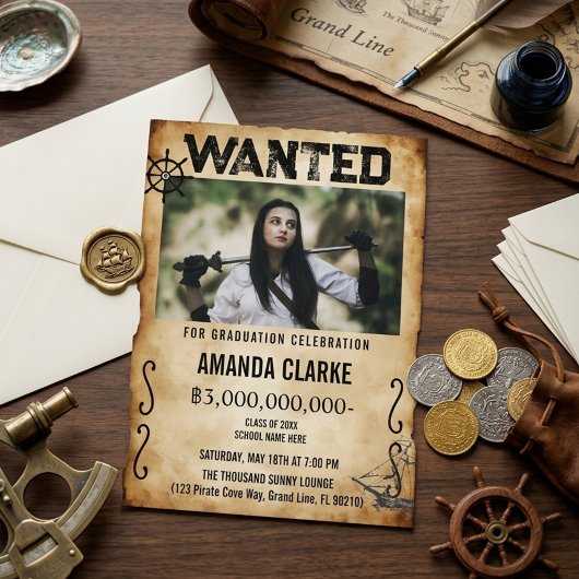 Invitation Affiche de récompense de pirate Photo de remise de