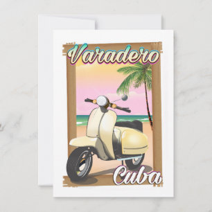 Invitation Affiche de scooter vintage cubain de Varadero