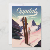 Invitation Affiche de ski de Oppdal norvège. (Devant)