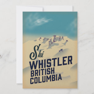 Invitation Affiche de ski de Whistler, Vancouver Colombie-Bri