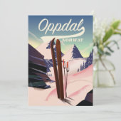 Invitation Affiche de ski d'Oppdal norvège. (Debout devant)
