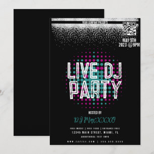 Invitation Affiche de soirée avec DJ en live pour événement d