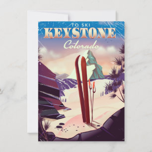 Invitation Affiche de style vintage de Keystone, Colorado Ski