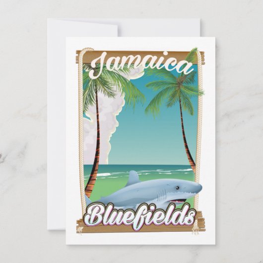 Invitation Affiche de vacances à la plage de Bluefields, Jama (Dos)