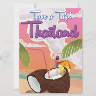 Invitation affiche de vacances à la plage en Thaïlande
