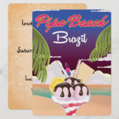 Invitation Affiche de vacances à Pipa Beach Brésil (Devant / Derrière)