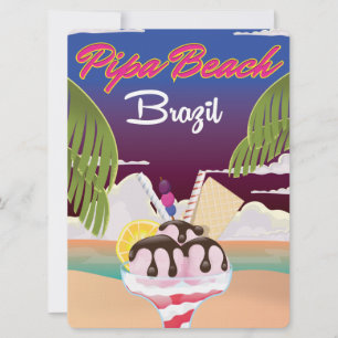 Invitation Affiche de vacances à Pipa Beach Brésil