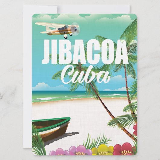 Invitation Affiche de vacances de la plage de Jibacoa (Devant)
