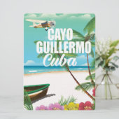 Invitation Affiche de vacances de plage à Cayo Guillermo (Debout devant)