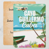 Invitation Affiche de vacances de plage à Cayo Guillermo (Devant / Derrière)
