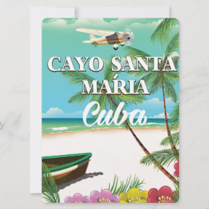 Invitation Affiche de vacances de plage cubaine Cayo Père Noë