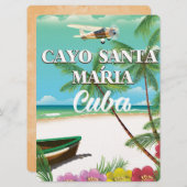 Invitation Affiche de vacances de plage cubaine Cayo Santa Ma (Devant / Derrière)