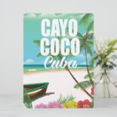 Invitation Affiche de vacances de plage cubaines à Cayo Coco (Debout devant)