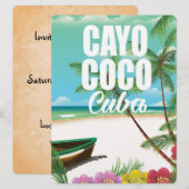 Invitation Affiche de vacances de plage cubaines à Cayo Coco (Devant / Derrière)