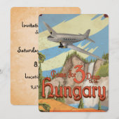 Invitation Affiche de voyage ancienne de Hongrie (Devant / Derrière)