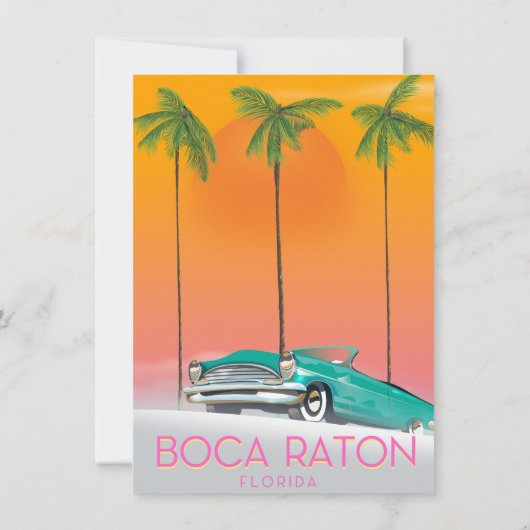 Invitation Affiche de voyage Boca Raton Floride. (Dos)