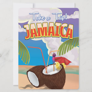 Invitation Affiche de voyage de dessin animé de Jamaïque