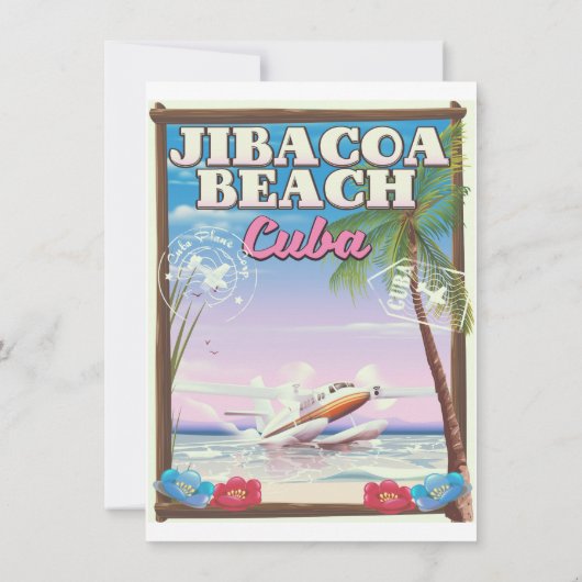 Invitation Affiche de voyage de la plage de Jibacoa Cuba (Dos)