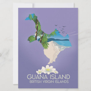 Invitation Affiche de voyage de l'île Guana Îles Vierges brit