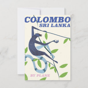 Invitation Affiche de voyage de style vintage Colombo Sri Lan