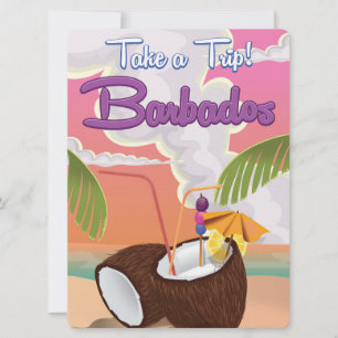 Invitation Affiche de voyage de vacances à la Barbade dessin 
