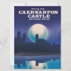 Invitation Affiche de voyage du château de Caernarfon, Gwyned