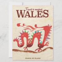 Affiche de voyage du dragon magique du Pays de Gal