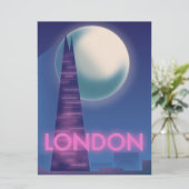 Invitation Affiche de voyage Londres néon (Debout devant)