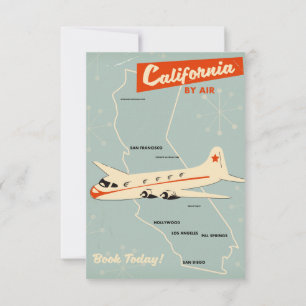 Invitation Affiche de voyage "par avion" en Californie de sty
