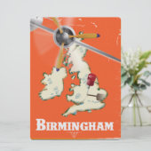 Invitation Affiche de voyage vintage Birmingham (Debout devant)