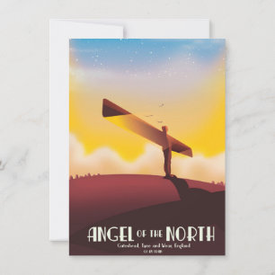 Invitation Affiche de voyage vintage de l'Ange du Nord.