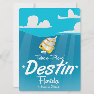 Invitation Affiche de voyage vintage Destin Floride.