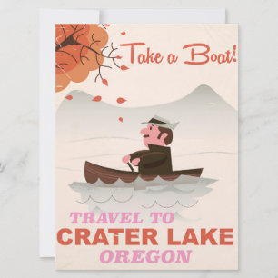 Invitation Affiche de voyage vintage du lac Crater Oregon