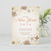 Invitation Affiche d'invitation à la fête du Nouvel An 2026 | (Debout devant)