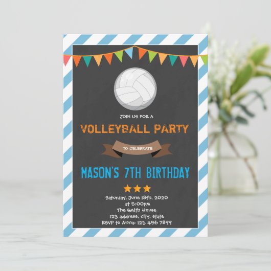 Invitation Affiche d'invitation de volley-ball (Debout devant)