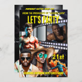 Invitation Affiche do-it-yourself photo adultes fête d'annive (Devant / Derrière)